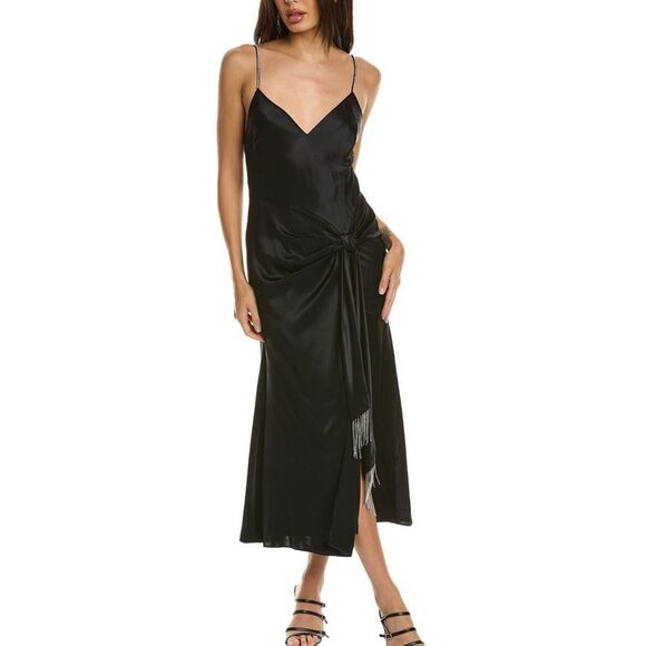 Cinq A Sept Kalena Silk Embellished Midi Dress size 2 - Picture 2 of 15